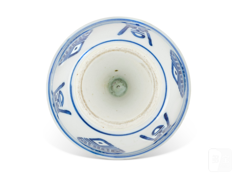 PAIRE DE COUPES À PIED EN PORCELAINE BLEU BLANC  CHINE, DYNASTIE QING (1644-1911) - 图3